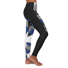Load image into Gallery viewer, Abstract Blue & Gray Athletic Leggings