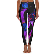 Load image into Gallery viewer, Floral Nightfall Leggings — Purple & Blue Abstract Floral Print
