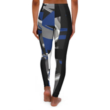 Load image into Gallery viewer, Abstract Blue & Gray Athletic Leggings