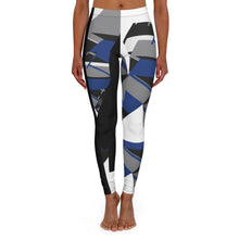 Load image into Gallery viewer, Abstract Blue &amp; Gray Athletic Leggings
