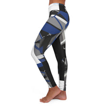 Load image into Gallery viewer, Abstract Blue &amp; Gray Athletic Leggings
